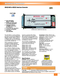 Thumbnail of document Data Sheet - CAT-285 RS-232 to RS-422/485 Converter